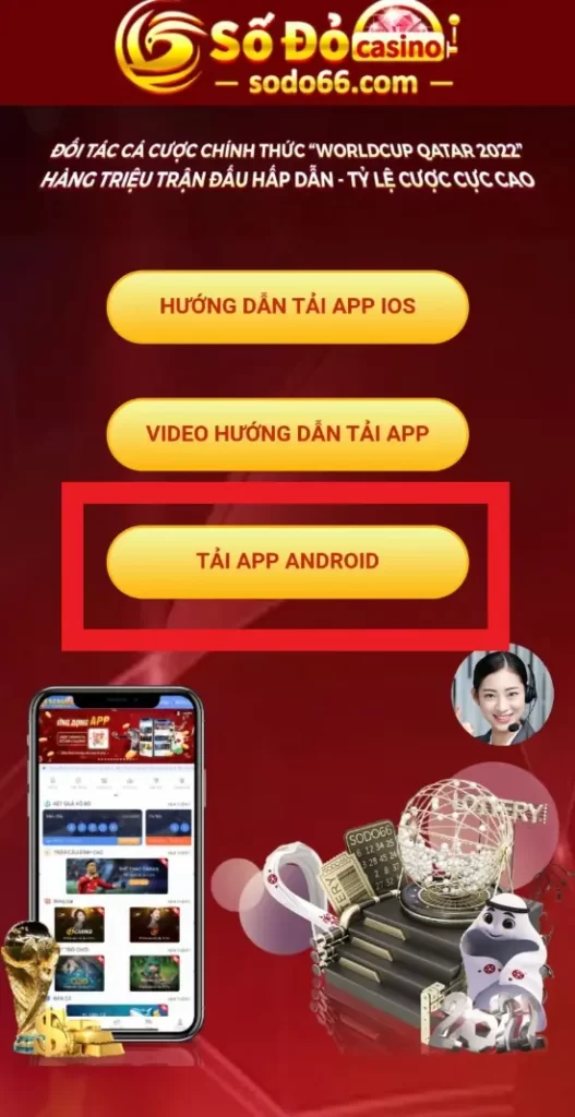 Bet thủ click "Tải app Android"
